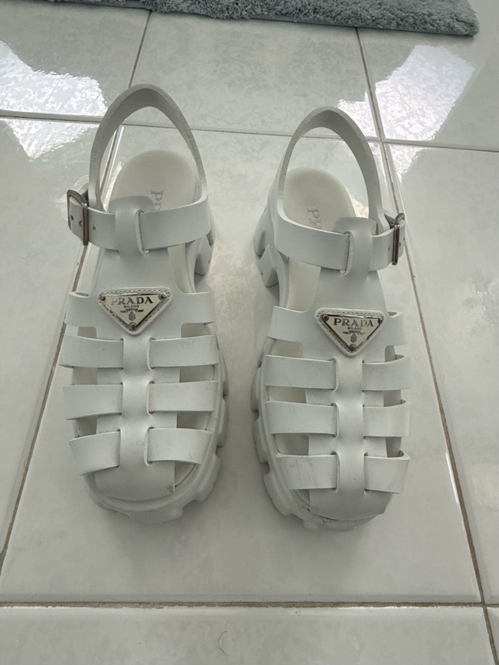 Prada Rubber Monolith Sandals - Picture 3 of 10